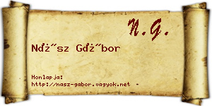 Nász Gábor névjegykártya